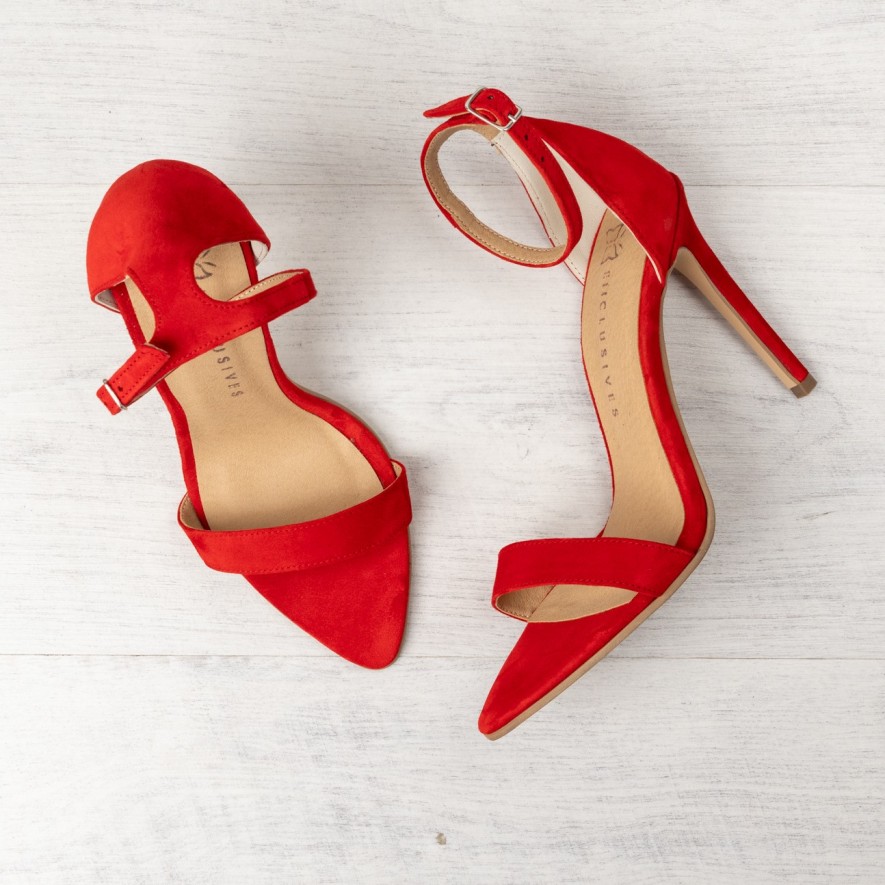   Sandale - Classy - Velur red - 10cm